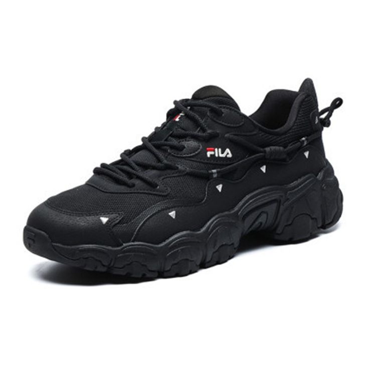 Fila Heritage-FHT Сетчатая ткань Синтетическая кожа ТПУ Удобные Легкие Низкие Кроссовки для папы Мужские кроссовки Черный F12M134108FBG