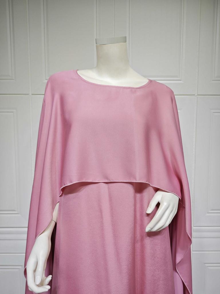 Абайя из атласа в современном стиле: MQ108 Длинное скромное платье с рукавами оверсайз