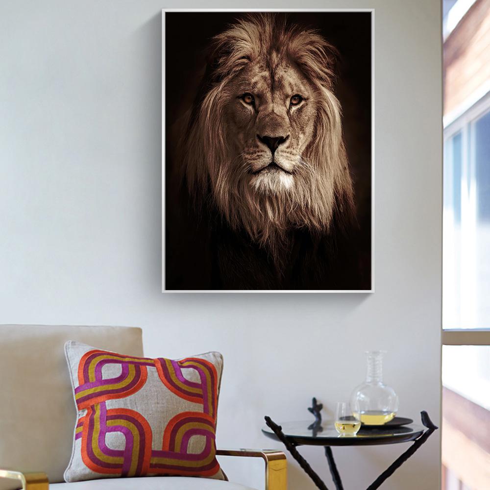 Африканские дикие львы, короли, настенные художественные постеры и принты, черно-белые животные, холст, картины на стену, декор, картинки, Куадрос