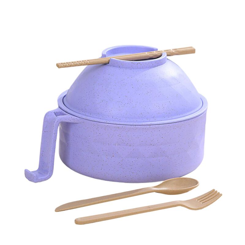 Миска для лапши быстрого приготовления с посудой Большая вместимость Экологически чистая пшеничная солома Дренажная миска для воды Ручка против ожогов