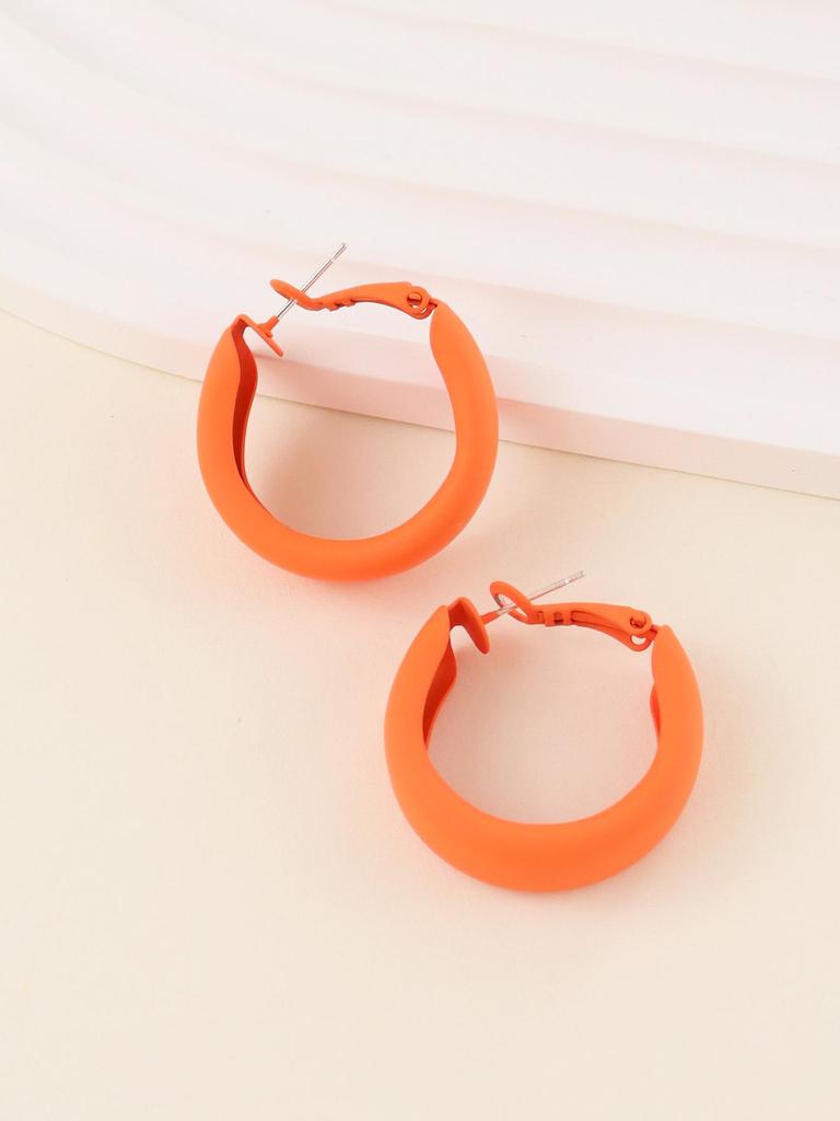 Vibrant C-Shaped Candy Color Hoop Earrings: Trendy, Cute, and Fashionable for Women
