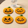 yangyizhi Wooden Pumpkin Coaster, Non-Slip Halloween Table Mat, Heat Insulation Waterproof for Holiday Party Home Decor