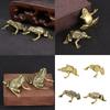 Brass Frog Shelf Decors Accent Animal Figurines Tabletop Centerpieces Home Decorations Retro Frog Decorative Objects