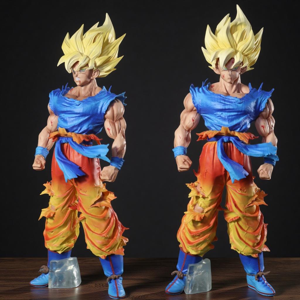 27 см Двойная фигурка Сон Гоку из Dragon Ball Super Saiyan Фигурки Действия ПВХ Статуэтка Коллекционная Модель Подарок Игрушки С-головой в Круглом Сенсорном Сжатии Прыгучая