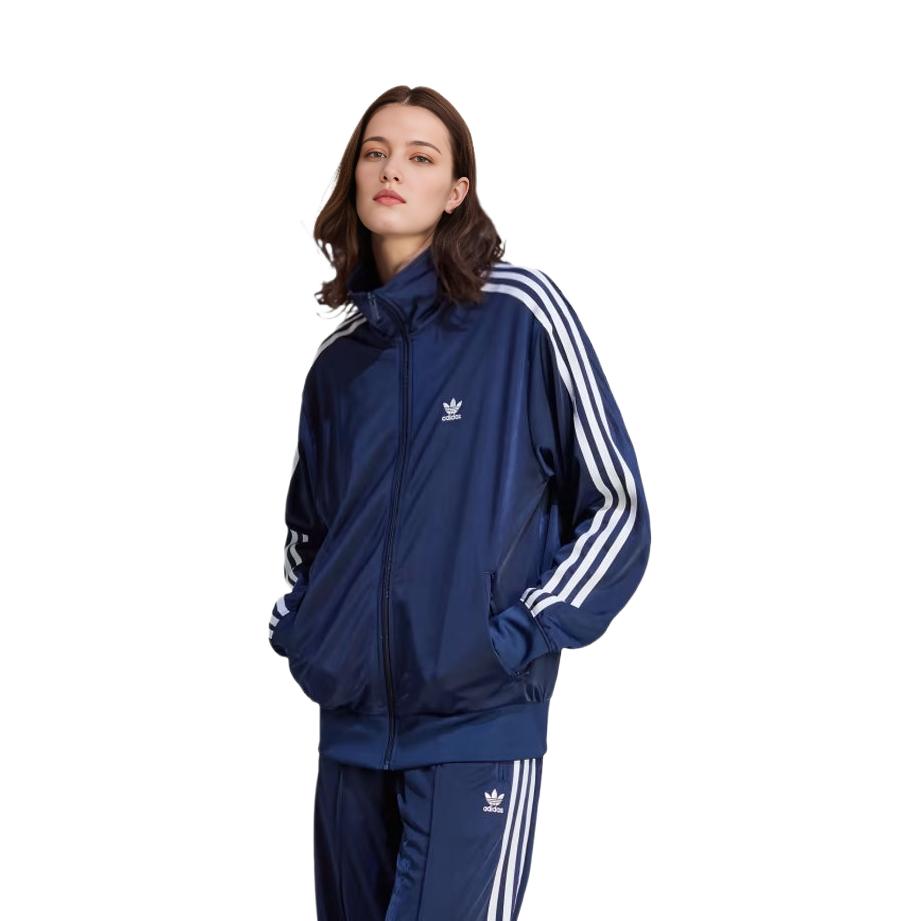 adidas Спортивный топ Adicolor Classics Firebird с полосками и воротником-стойкой Женские топы Темно-синий IL3816