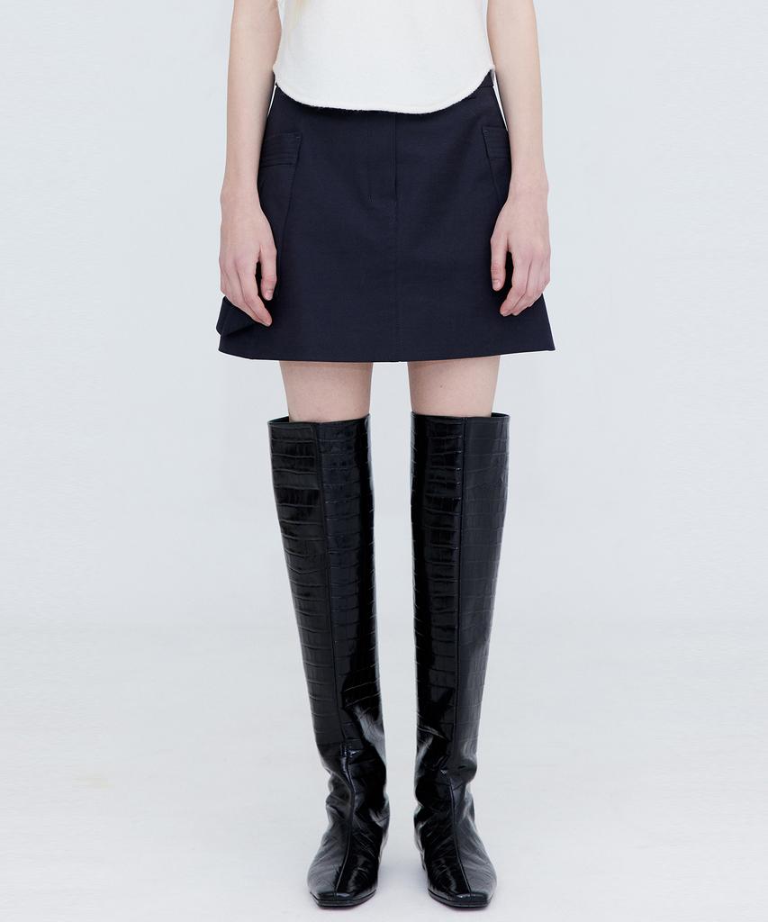 Bundercammer Cotton Cargo Mini Skirt_Charcoal