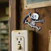 3D Скелет Настенное Украшение Электрический Шок Скелет Наклейка на Стену Самоклеящаяся Хэллоуин Готический Настенный Декор для Электрических Щитков Настенная Розетка