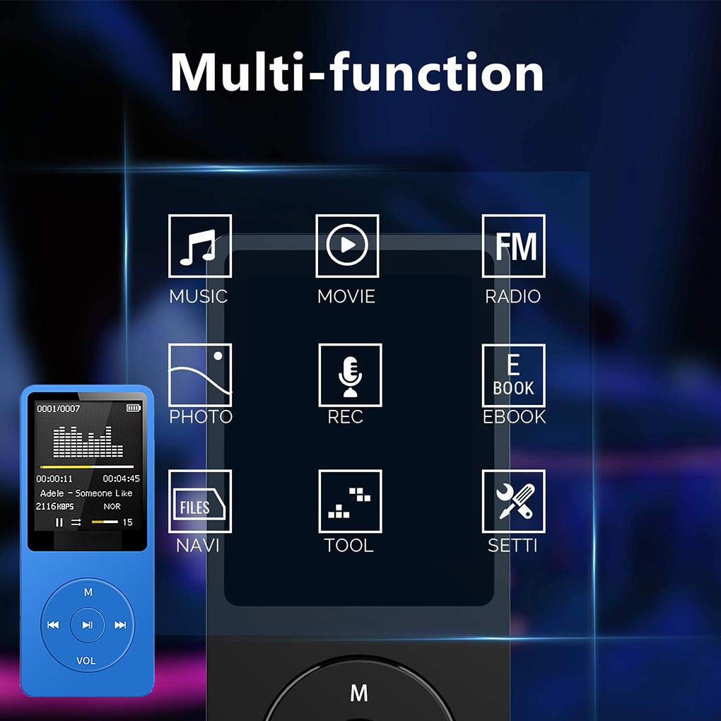 MP3-плеер с цифровым дисплеем и записью, портативный проигрыватель Lossless, портативное спортивное оборудование для бега и ходьбы с микрофоном