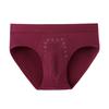Men Briefs Elastic Mid-Waist Design Solid Color U-Convex Panties High Elasticity Comfortable Fit Underwear