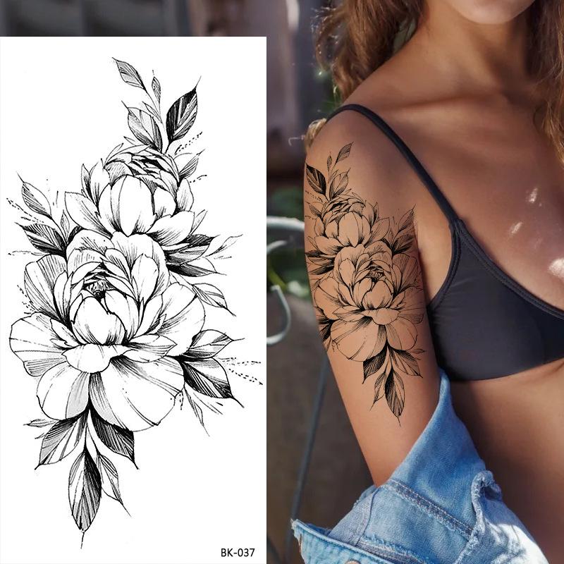 Dark Butterfly Sexy Waterproof Temporary Tattoo Sticker India Women Back Waist Flash Tatoo Girl Body Art Fake Tattoos Realistic