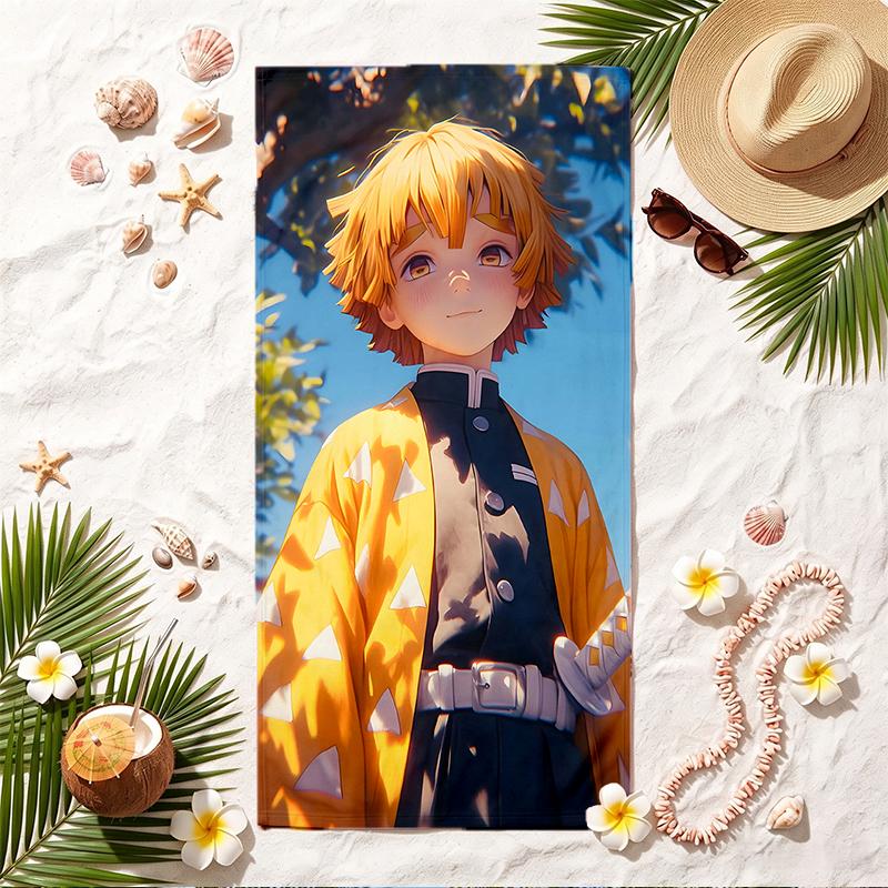 Zenitsu Soft Beach Towel Stylish Beach Pool Towel for Summer Seaside Vacation Travel