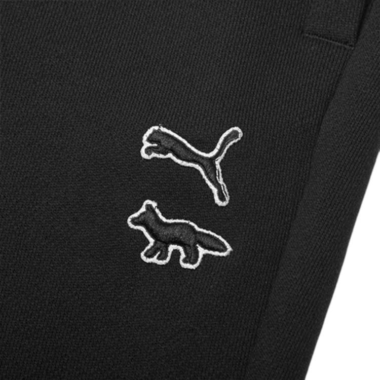 Puma X Maison Kitsune вышитые однотонные трикотажные повседневные брюки мужские низ черный 532326-01