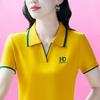 POLO Shirt Summer Short-sleeved T-shirt for Women New Versatile Large Size Fashionable Age-reducing Casual Ladies Top