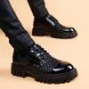 Fashion Men's Business Patent Leather Dress Shoes Big Head Casual Shoes for Men Anti Slip Comfort Fad Wedding Banquet Party Formal Shoes