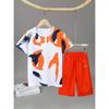 Boys' Summer Casual Sportswear Set - Breathable Cotton Blend T-Shirt & Shorts with Letter Print