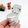 Doll House Toy Toilet Model with Flush Button And Sound Faeces Model Smooth Surface Anti-crack Good Detail Photo Prop Dollhouse Miniature