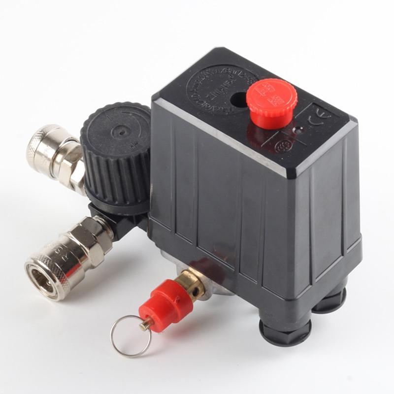 1pec Air Compressor Pump Pressure Control Switch 3000L/Min Air Pump Control Valve 0-180 PSI Gauge 220V/380V Regulator Duty