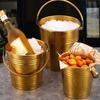 Multifunctional Stainless Steel Ice Bucket with Handles Beer Bucket Mini Metal Buckets  Party