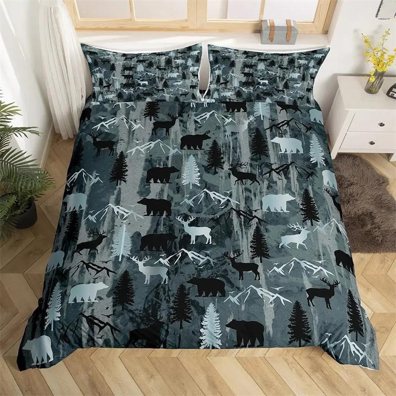 Warm Comfortable Sunset Wildlife Deer Elk Giraffe Animal Theme For Teen Boys Girl Bedroom Decor Full King Comforter