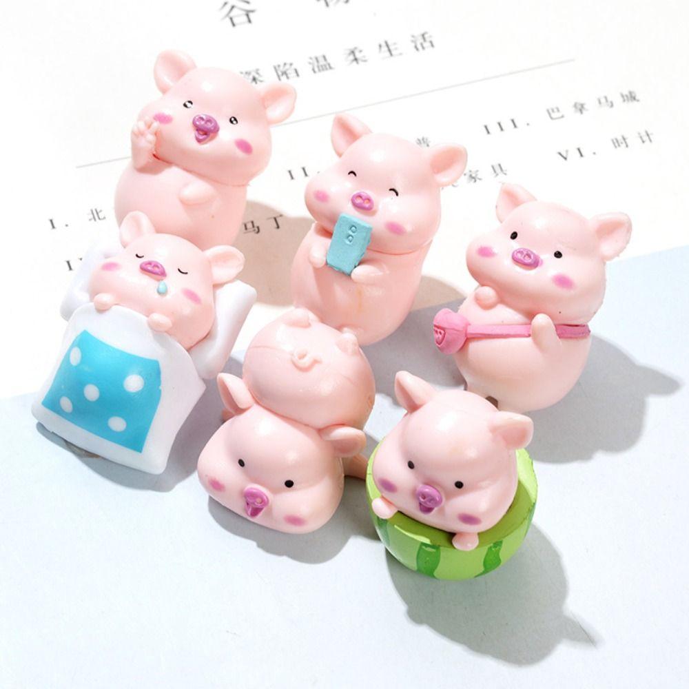 Миниатюры животных мультфильм Свинья украшение автомобиля Свинья украшение центральной консоли автомобиля предметы интерьера автомобиля