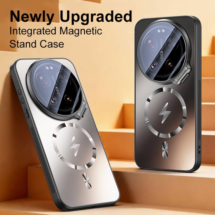 Straight Edge Camshield Lens Frame Holder Magnetic Case for Xiaomi 17 Ultra, TPU+PC Shockproof Non-slip Protective Cover