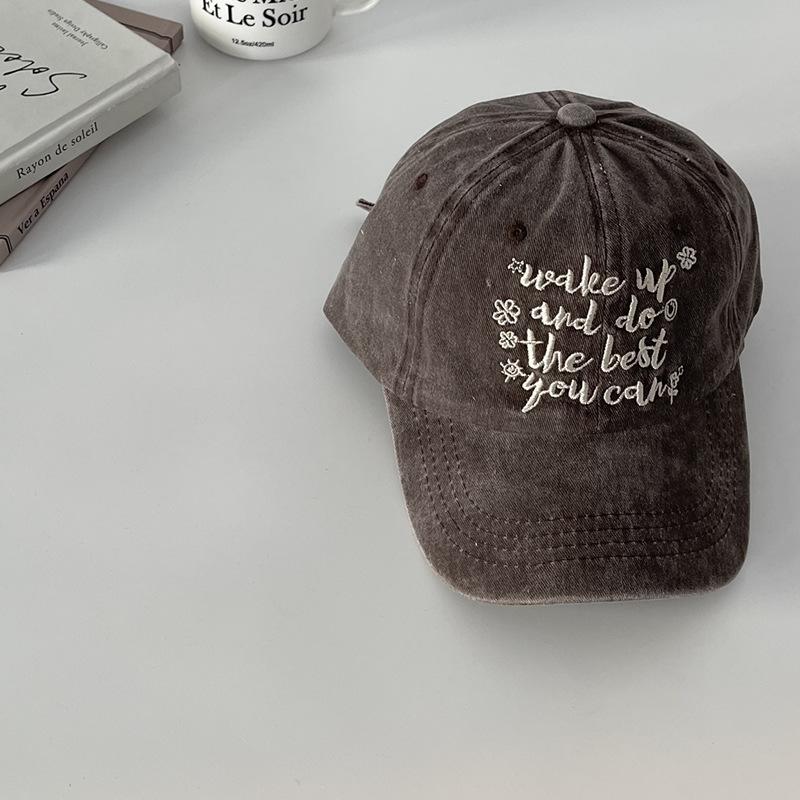 Весенне-Летняя Бейсболка Для Женщин Мужчин Вышивка Буквой Snapback Шляпа Винтажная Стиранный Хлопок Унисекс Хип-Хоп Солнцезащитные Кепки
