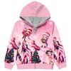 Children's Long-sleeved Loose-fitting Pullover Hoodie With Drawstring And Solid Color