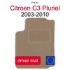 Driver Velour Floor Mat For Citroen C3 Pluriel Cabrio (2003-2010)