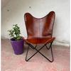 Handmade Leather Butterfly Chair Foldable Lounge Chairs Home & Garden Furniture