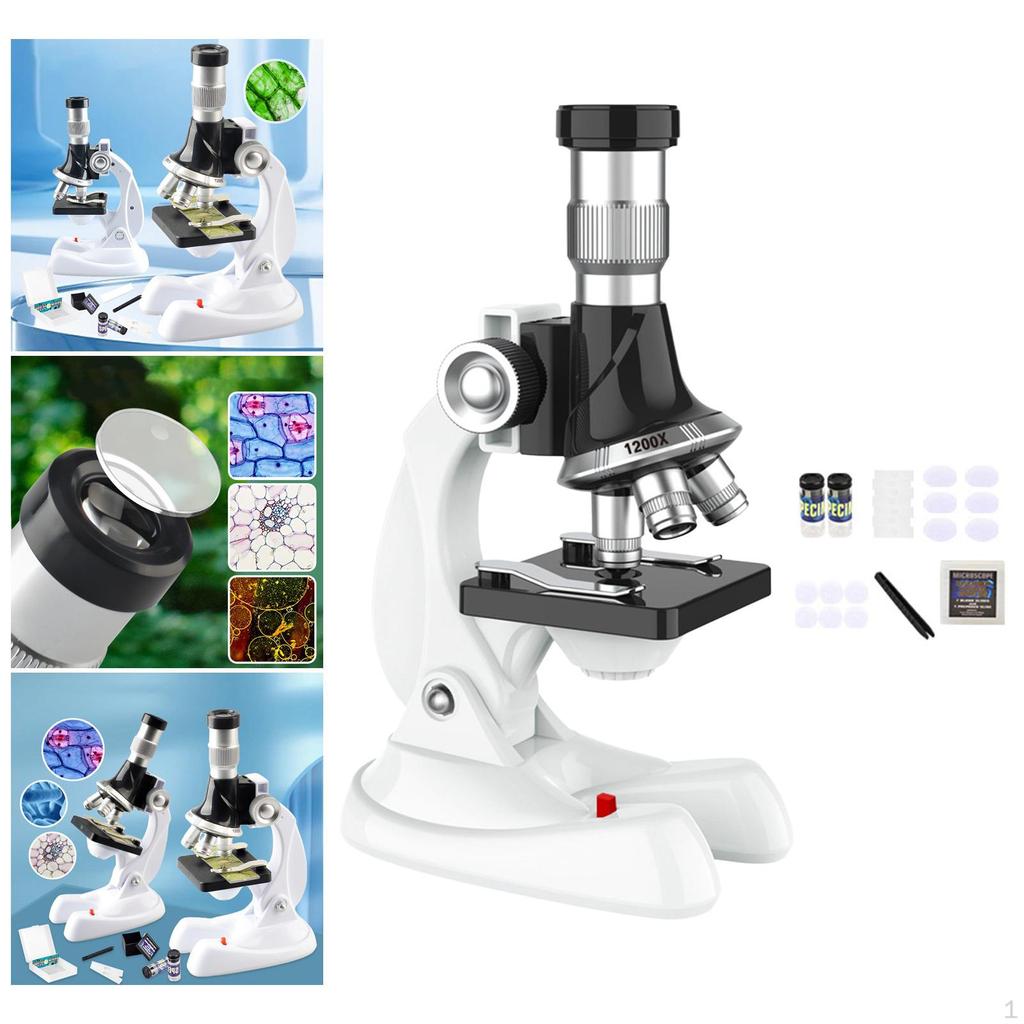 Kids Microscope 1200x Educational Toy Science Stem Kits for Boys Girls Ages 3+