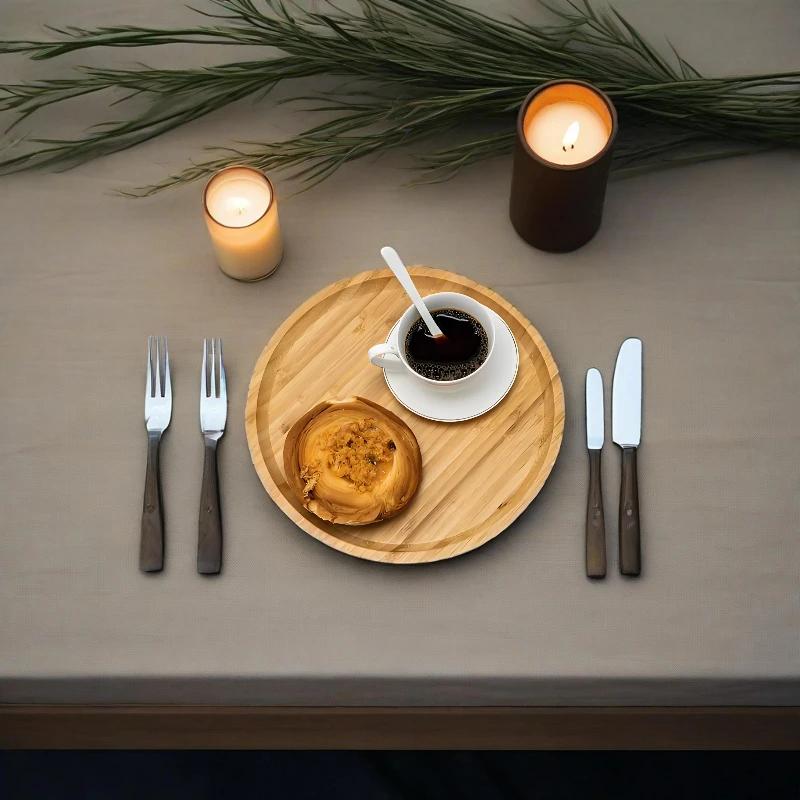 Простой японский бамбуковый чайный поднос Кухонное хранение Подносы для сервировки Дом Отель Блюдо Тарелка для десерта Завтрака Кофе Поднос для еды