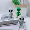 3D-печатная статуэтка инопланетянина, Научно-фантастическая скульптура инопланетянина на НЛО, Забавная сидящая фигурка инопланетянина, Креативное украшение для дома, офиса, рабочего стола, полки, рабочей станции, кофе