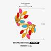 316L Stainless Steel Enameled Flower Leaf Ring for Women Colored Dripping Glaze Series Water Resistant Rings Luxury Jewelry Gift