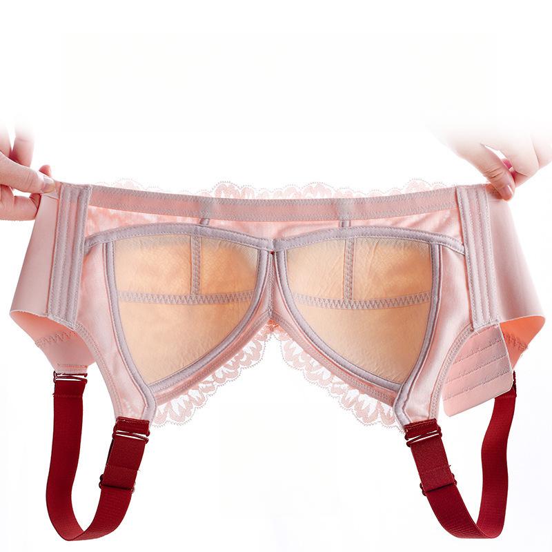 Thin E-cup Bra Women's Latex Underwear Sexy No Underwire Gathering Bra Side-folding Adjustable Bra Push Up Bra