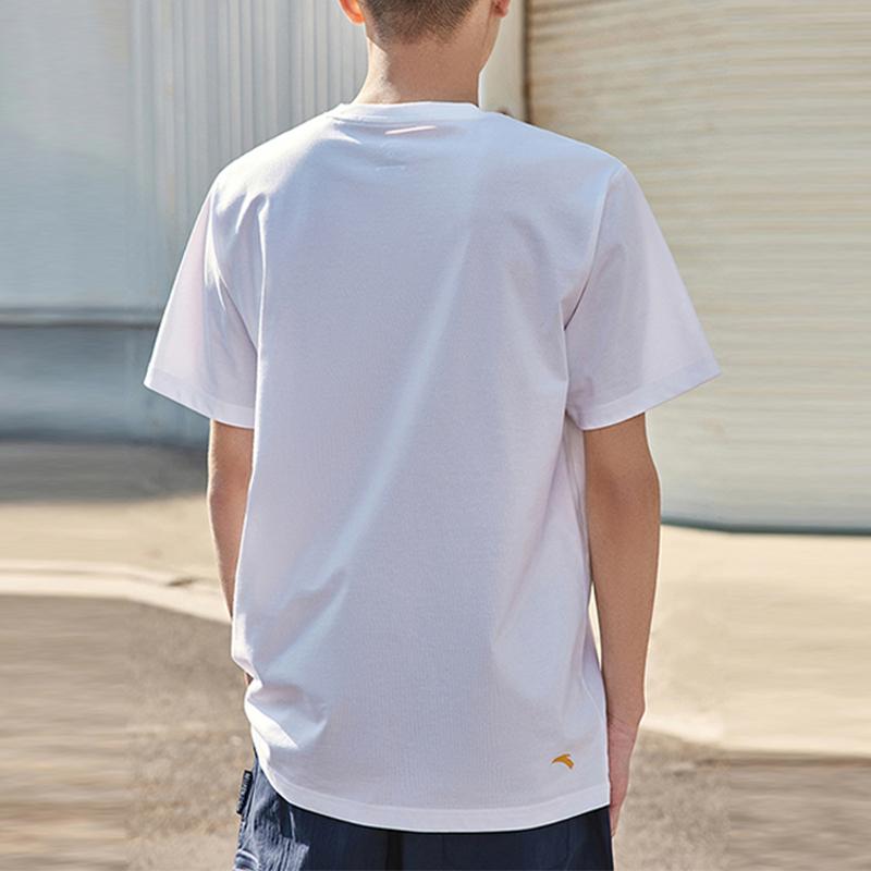 Anta Футболка с коротким рукавом и принтом логотипа баскетбольной серии, быстросохнущая, дышащая, унисекс, цвет чисто-белый 972321104-1