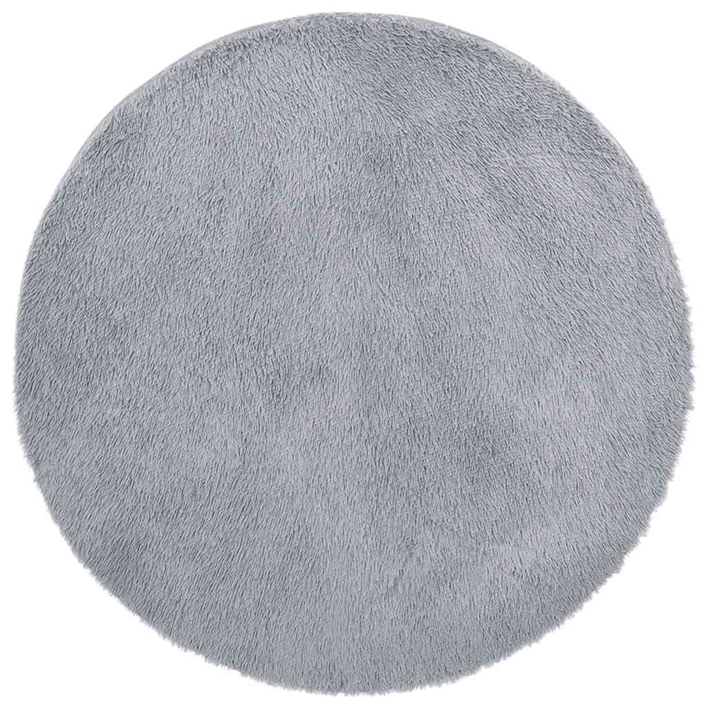 Shaggy High Pile Rug NAVARRA Light Grey 100 x 100 cm Polyester