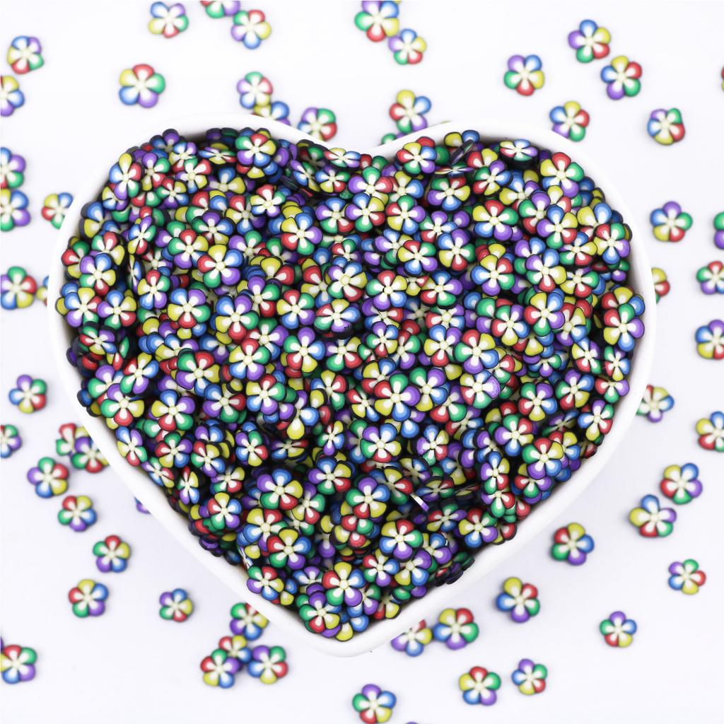 1KG Hengxin 5MM Polymer Clay Sprinkles Colorful Flower Slices For Slime Filler DIY Craft Art Decoration Nail Children Toys
