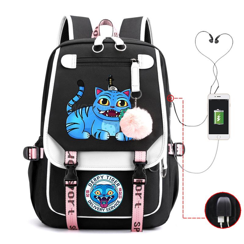 Мультфильм «Охотники на демонов» Модный детский рюкзак с принтом Легкий рюкзак для учеников начальной и средней школы Кампус Школьная сумка Нейтральный