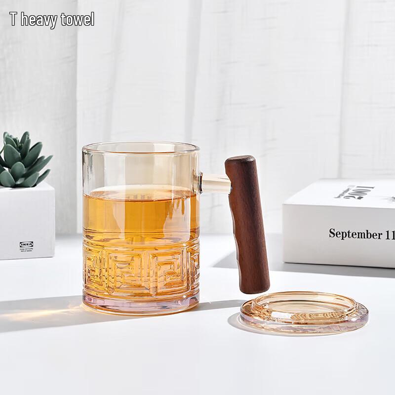 Mountain Series Wood Handle Glass Cup