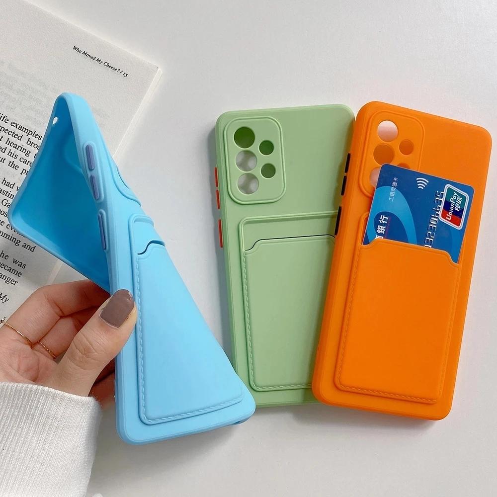 Card Slot Wallet Case For Samsung M53 5G M33 M23 M13 M42 M32 Soft Coque For Samsung M51 M31 M31S M12 Liquid Silicone Phone Cover