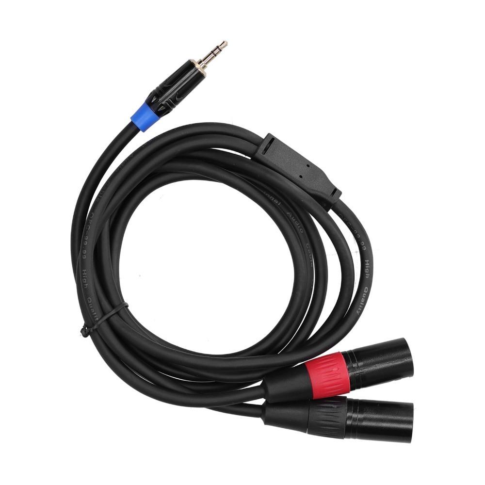 3.5mm Stereo Male Audio Converter Cable Gold Plating Male To Dual XLR Connector CD Player