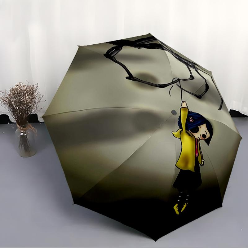 1pc Coraline (3) Umbrella, Sun Protection, And UV Shielding. It Has Eight Sturdy Ribs for Outdoor Use And Perfect Gift