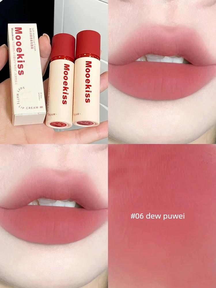 Near-Expiry Mooekiss Lip Mud Lip Cream Soft Velvet Matte Lipstick 3g Matte Lip Glaze V07 V12