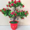 Искусственный цветок розы Приветствие гостя Сосновое растение Горшок для домашнего рабочего стола Офисный декор