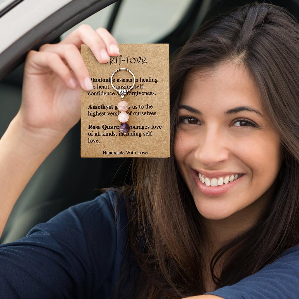 Популярный брелок с каменными бусинами, сувенирный подарочный брелок