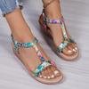 2024 High Quality Women's Shoes Plus Size Women's Sandals Fashion Printing Casual Sandals Women Summer Peep Toe Wedge Sandals