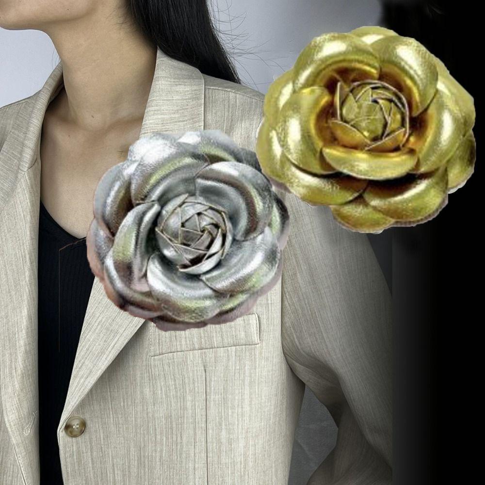 Suit Sweater Coat Camellia Flower Brooches Fabric Handmade Accessories Pin Brooch New Corsage