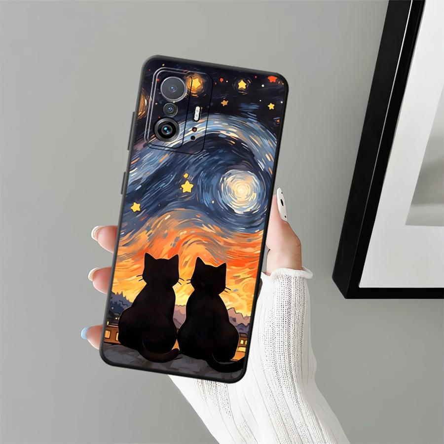 Мультяшный милый кот Чехол для телефона для Xiaomi Mi 11T 13 Lite 12X 14 11 12T Pro 12 10T
