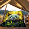 1pc Panda Bamboo Forest Outdoor Blanket - Soft Flannel Cozy for Travel & Camping - All-Season Warm Bed Cover, Machine Washable yy251229069