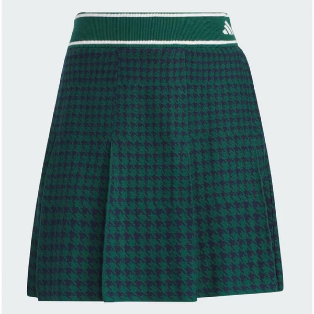 Adidas Golf 24fw Women S SeaSonal Skirt Prime Knit Pleated Skirt Im7265 Green